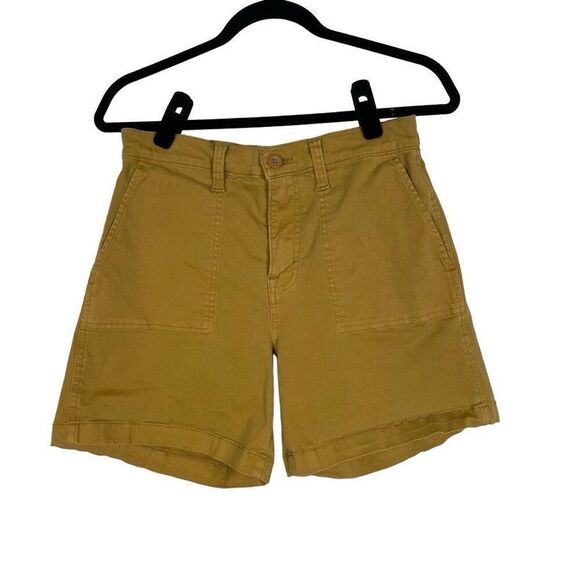 Lucky Brand High Rise Twill Mustard Tan Relaxed Shorts - Women’s 4/27 - Picture 1 of 6